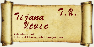 Tijana Utvić vizit kartica